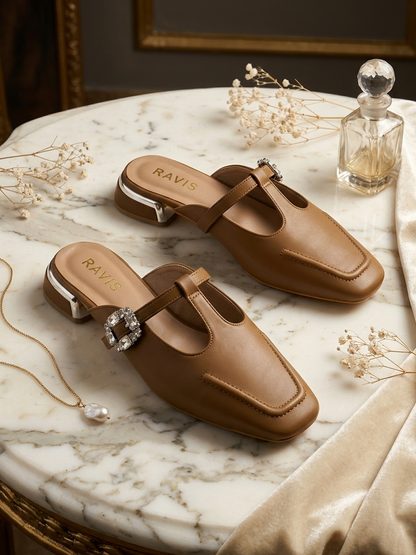 Brown | Crystal Muse Loafers