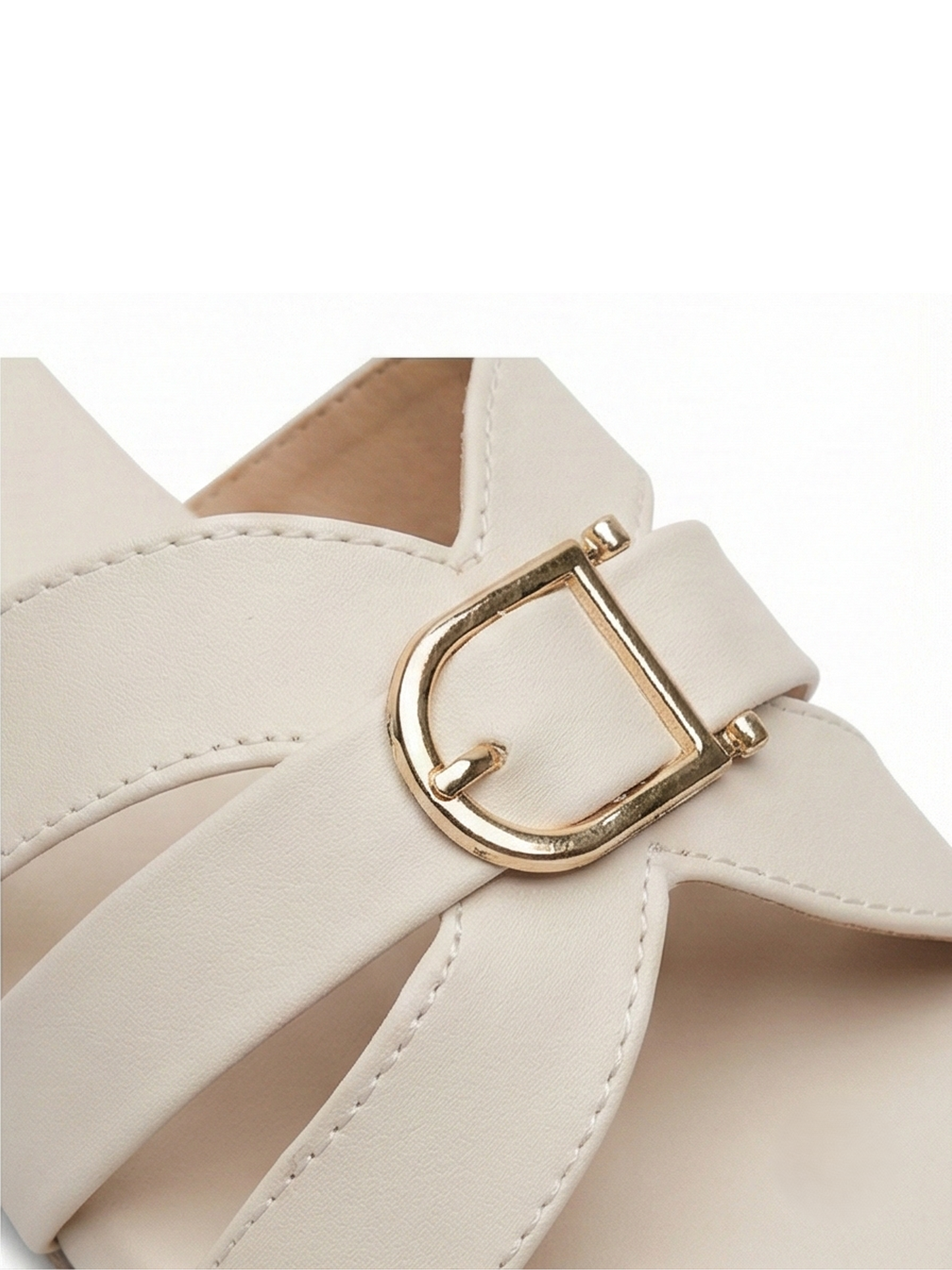 Cream | Ravis Women Studded Cross Strap Slipper