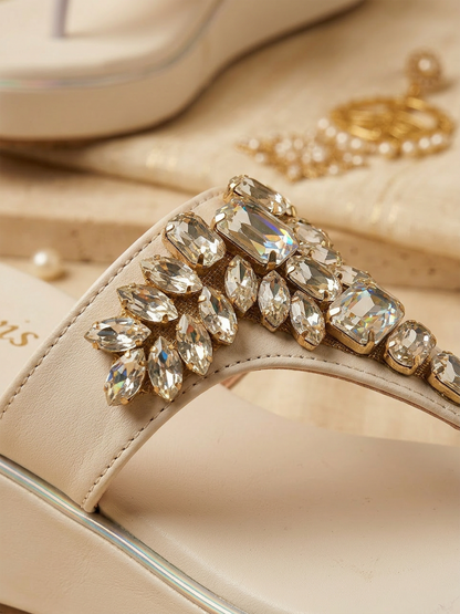 Royal Spark Embellished Wedges