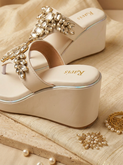 Royal Spark Embellished Wedges