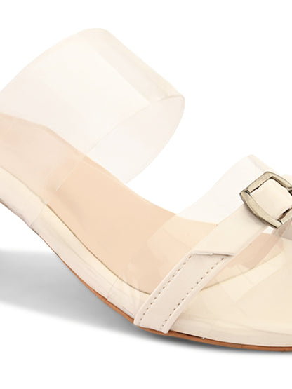 Ravis Black Transparent Block Heels – Buckle Strap | Party & Daily Wear