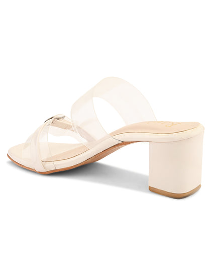 Ravis Black Transparent Block Heels – Buckle Strap | Party & Daily Wear
