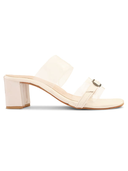 Ravis Black Transparent Block Heels – Buckle Strap | Party & Daily Wear