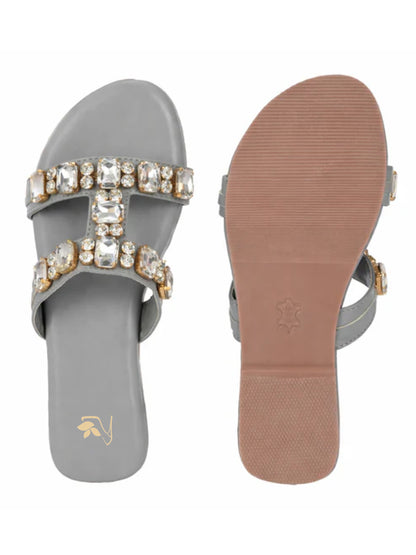 Gray | heera slipper Top down angle02