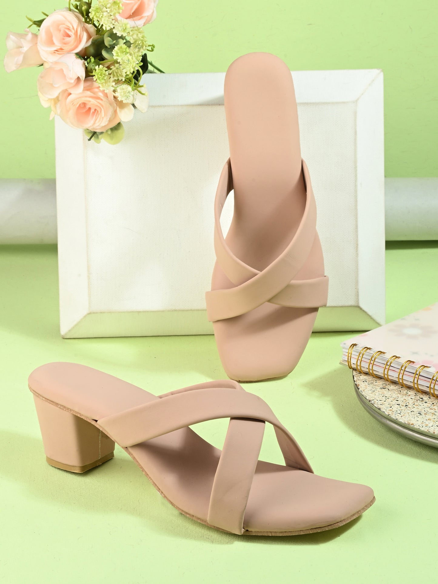 Ravis Women's Elegant Sparkle Crros Heel