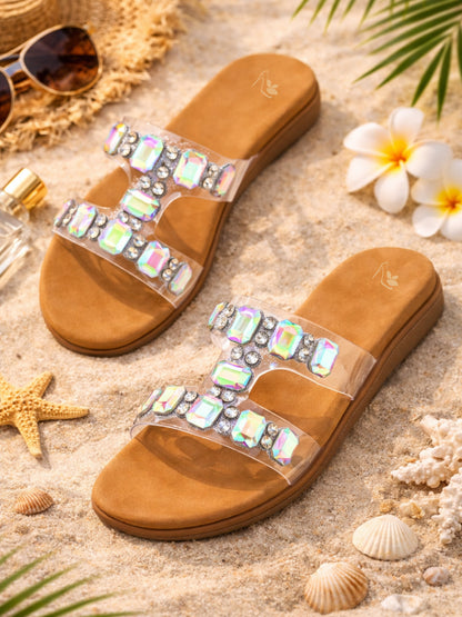 White Ravis Dimond Wedding Slipper for Women Lifestyle Shot Ravis Footwear