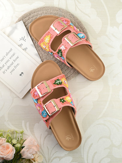 RAVIS Boho Bloom Buckle Sliders