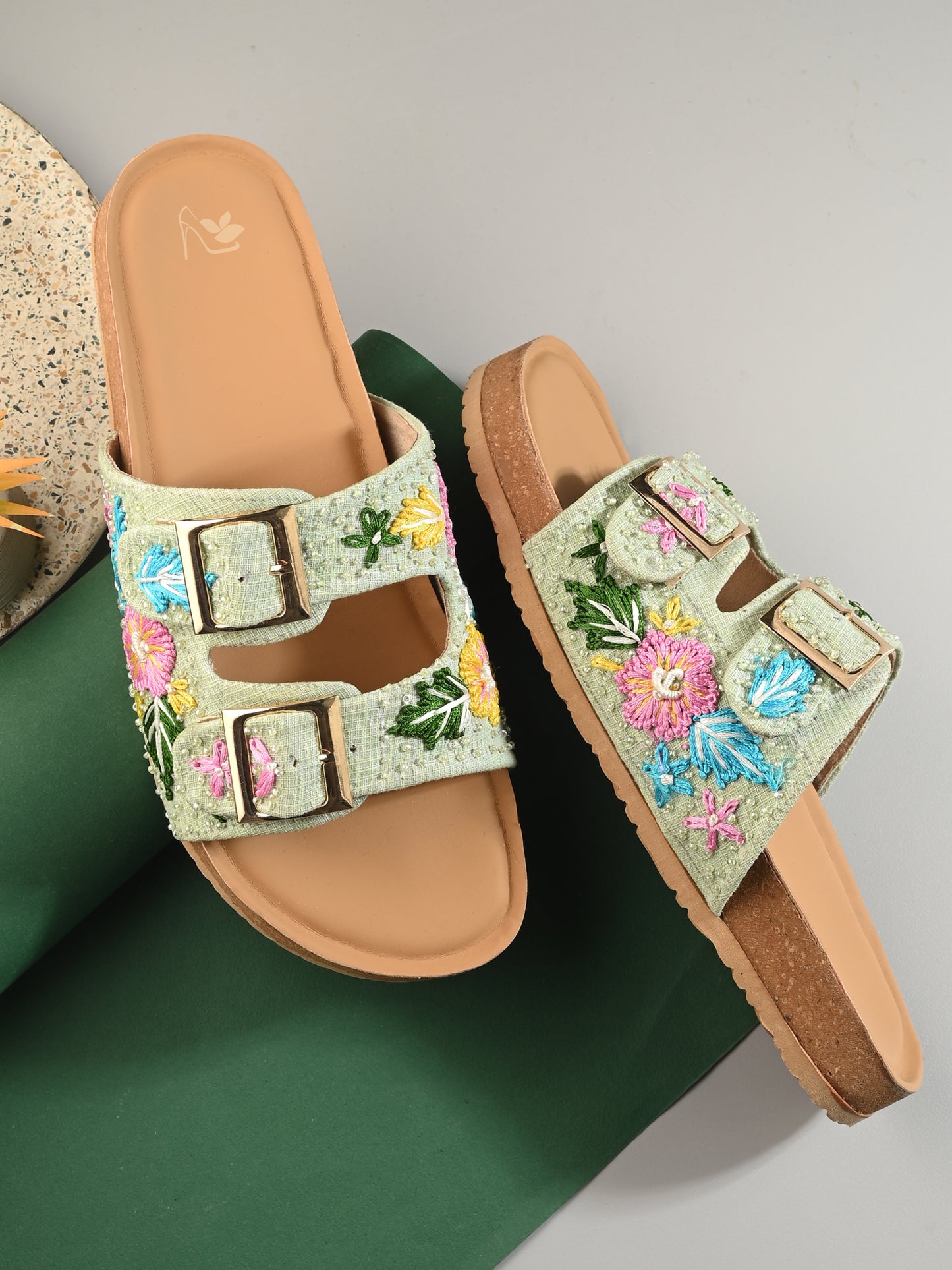 RAVIS Boho Bloom Buckle Sliders