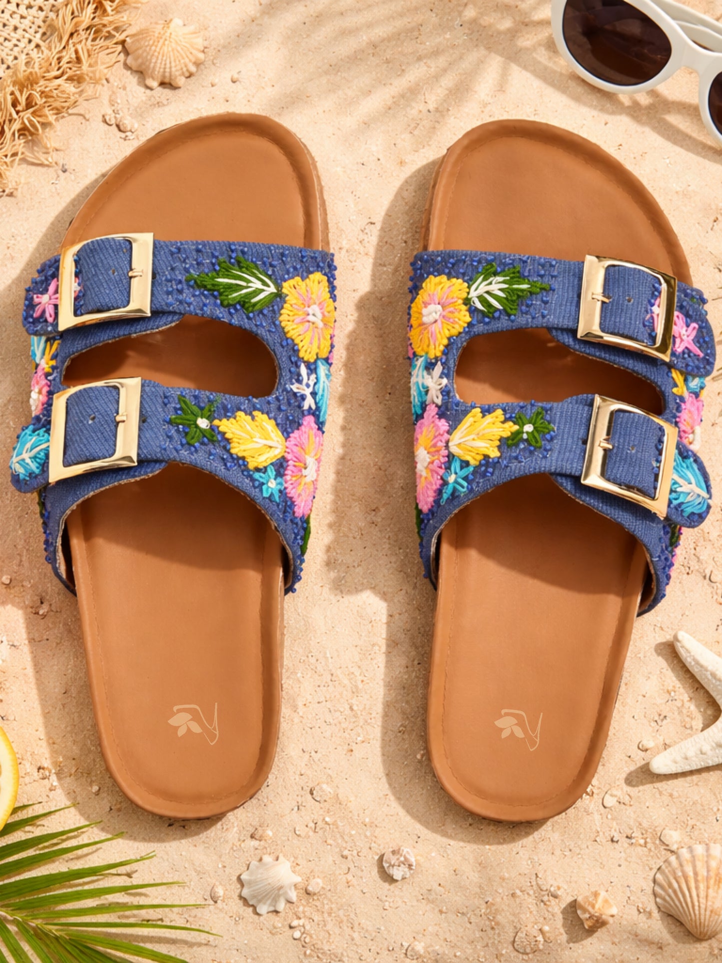 RAVIS Boho Bloom Buckle Sliders
