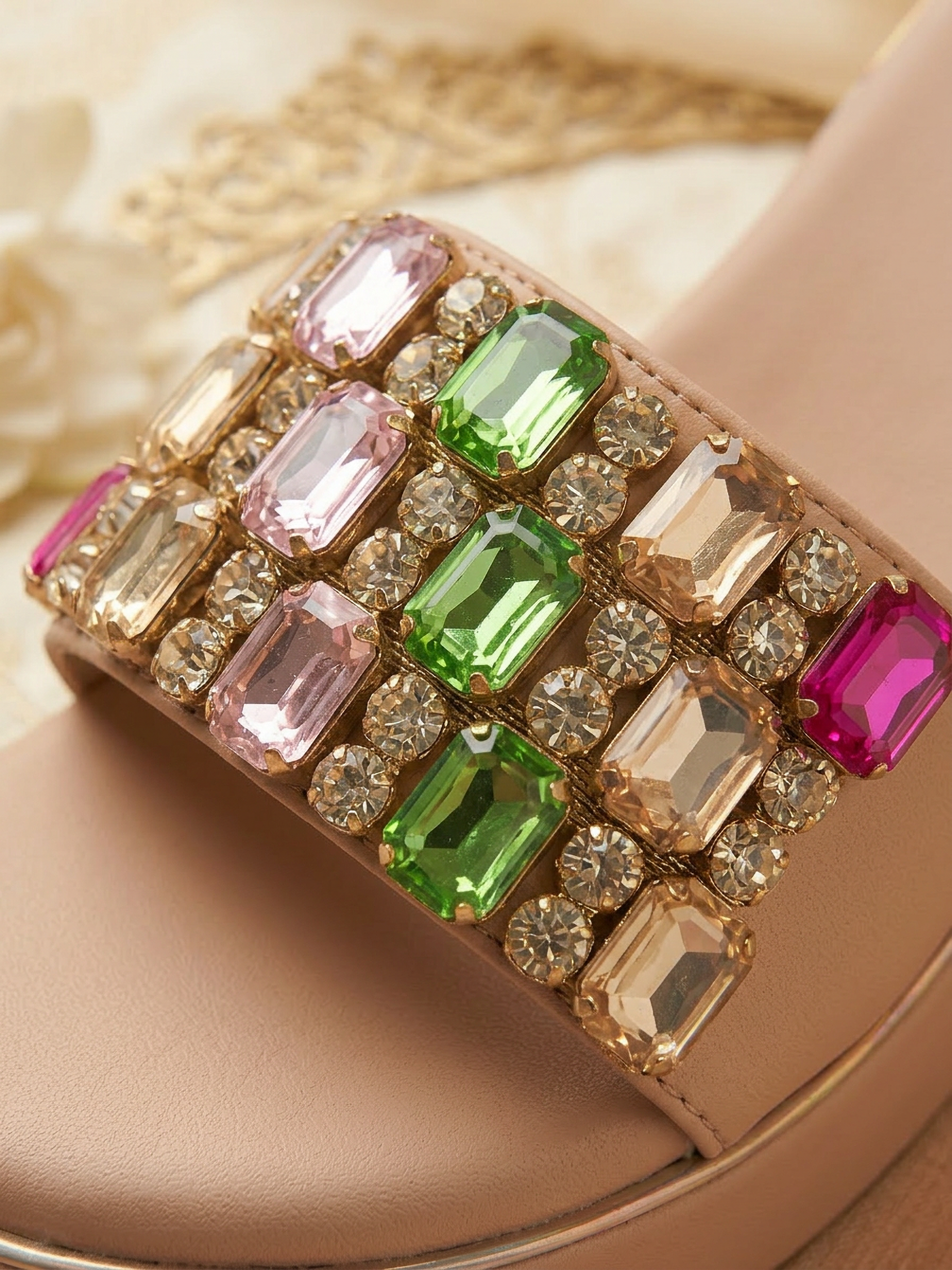 Multicolor | Jewel Embellished Wedge