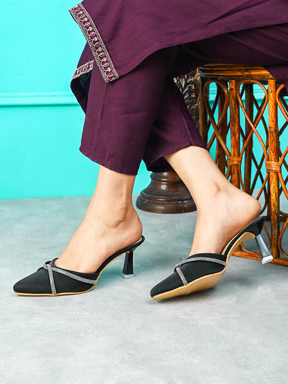 Ravis Ethnic Pointed Heels for Women – Traditional Party Wear Slip-Ons