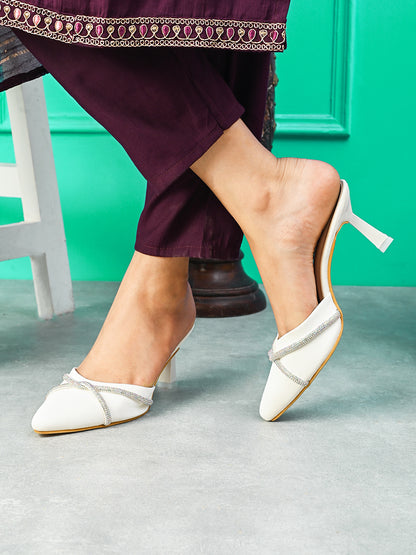 Ravis Ethnic Pointed Heels for Women – Traditional Party Wear Slip-Ons
