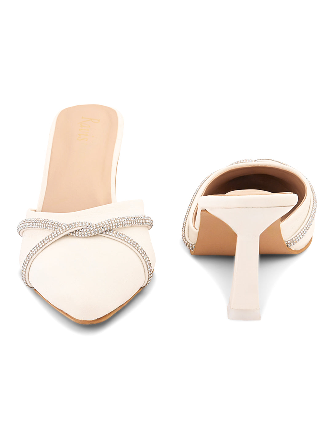 Ravis Ethnic Pointed Heels for Women – Traditional Party Wear Slip-Ons