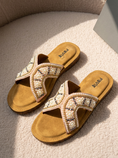 Peach Meets Style Slipper for Women Top View Ravis Footwear