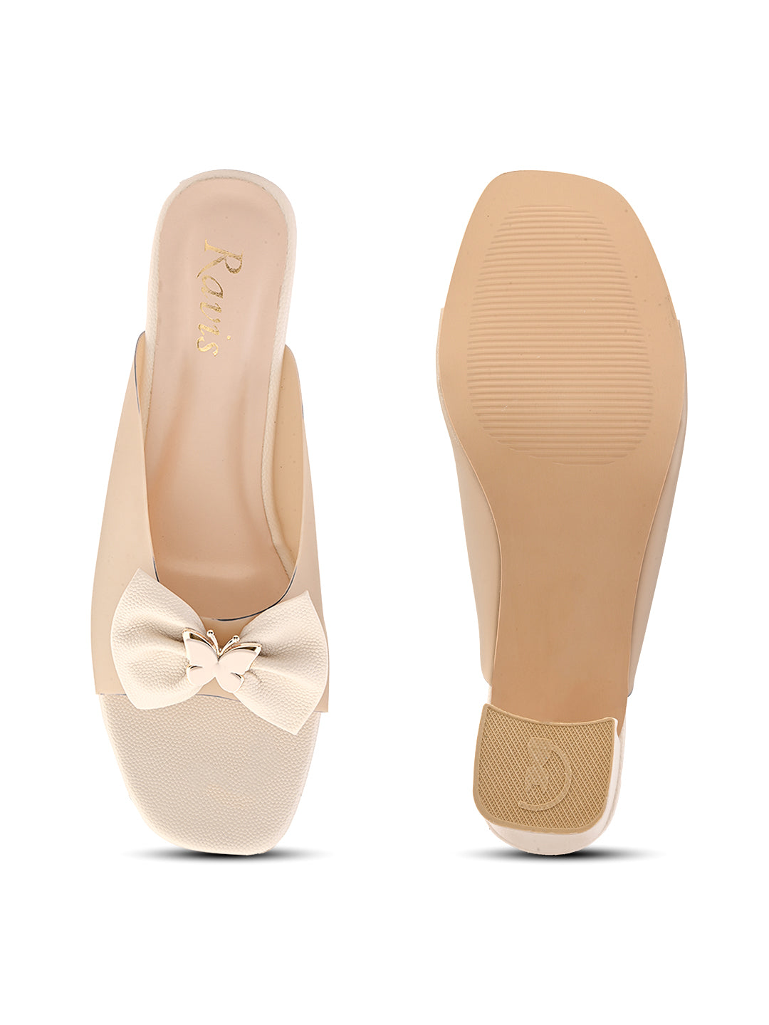 Ravis Transparent Bow Slip-On Heels ( Party & Office Wear)