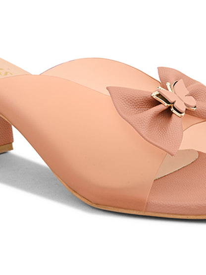 Ravis Transparent Bow Slip-On Heels ( Party & Office Wear)