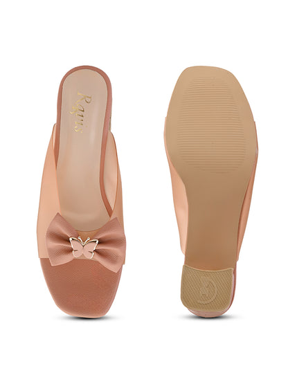 Ravis Transparent Bow Slip-On Heels ( Party & Office Wear)