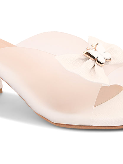 Ravis Transparent Bow Slip-On Heels ( Party & Office Wear)
