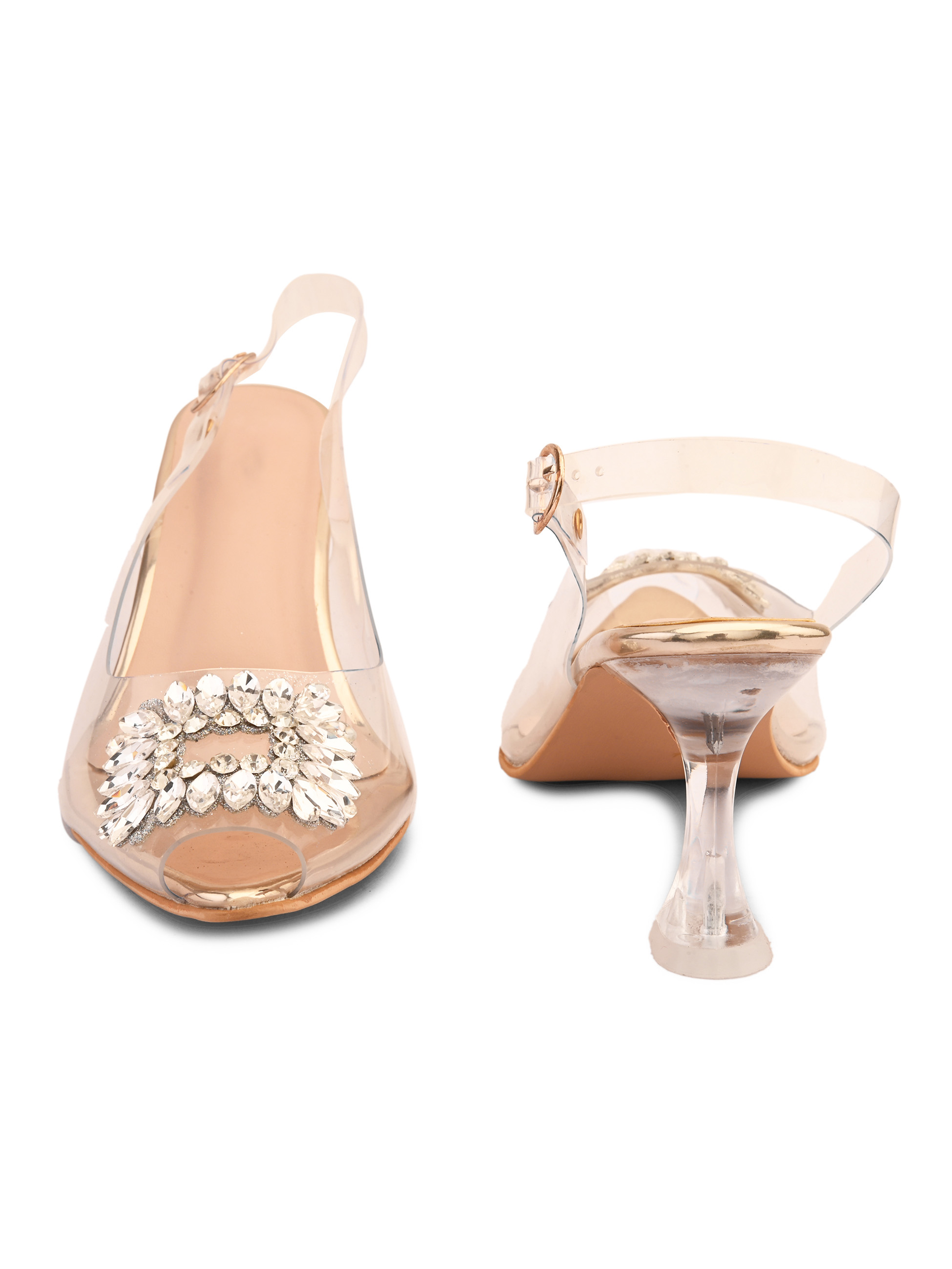 Gold | Ravis Pointed Toe Surajnug Party Block Heel