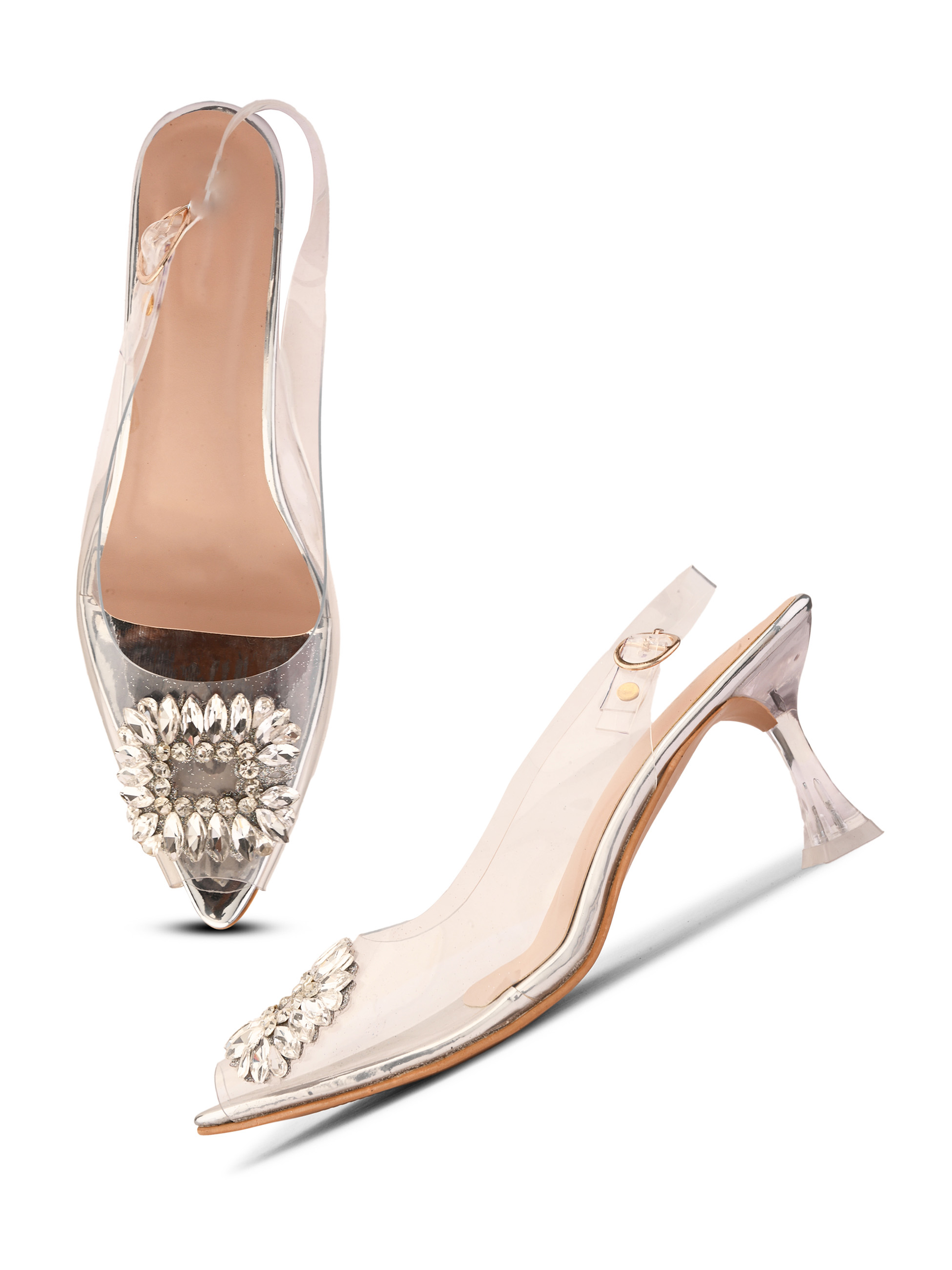 Silver | Ravis Pointed Toe Surajnug Party Block Heel