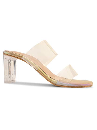 Ravis Transparent Block Heels for Women – Clear Strap | Party Wear Sandals