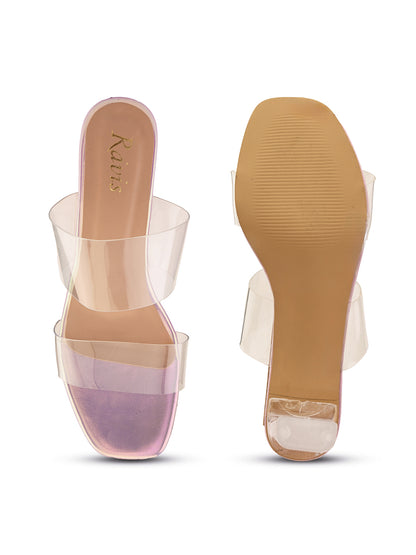 Ravis Transparent Block Heels for Women – Clear Strap | Party Wear Sandals
