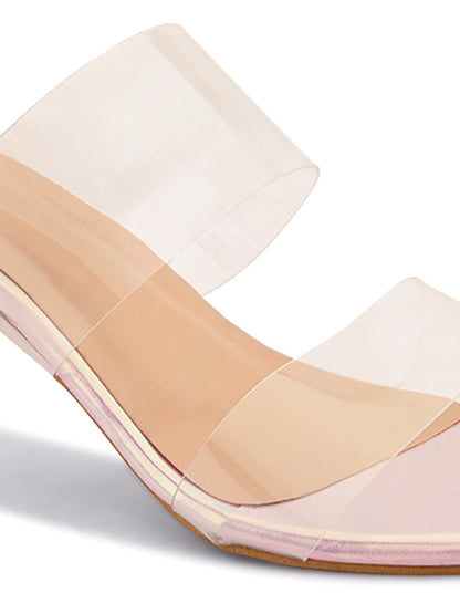 Ravis Transparent Block Heels for Women – Clear Strap | Party Wear Sandals