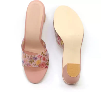 RAVIS Floral Block Heel Slippers for Women – Trendy & Comfortable