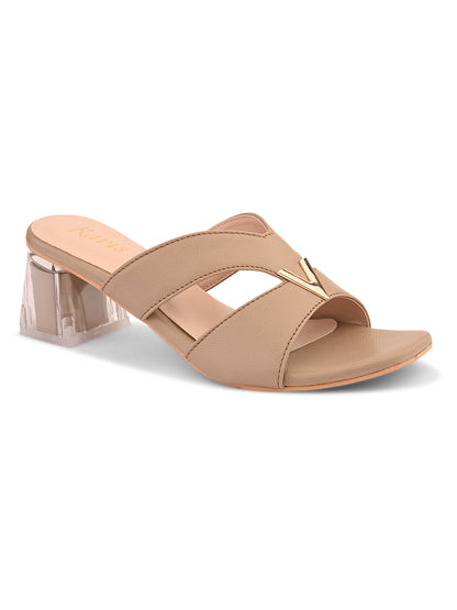 Ravis Partywear Girls V BUCKLE Transparent Heel