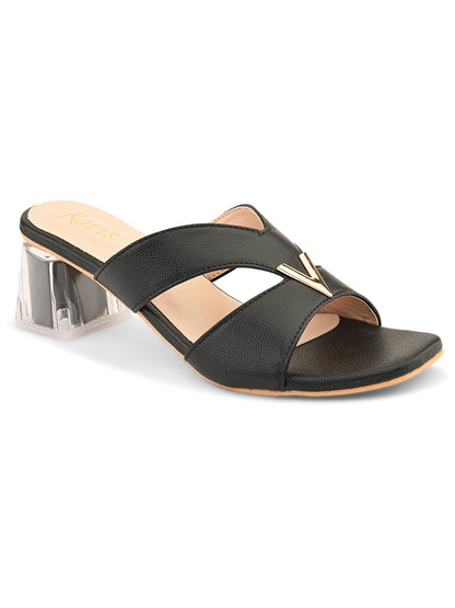 Ravis Partywear Girls V BUCKLE Transparent Heel