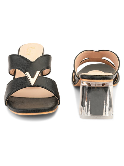 Ravis Partywear Girls V BUCKLE Transparent Heel