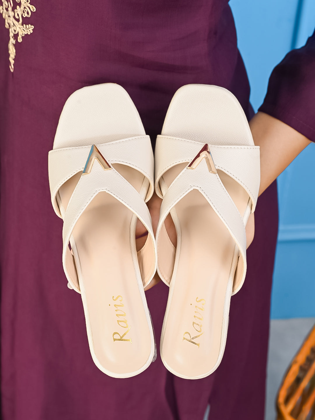 Ravis Partywear Girls V BUCKLE Transparent Heel