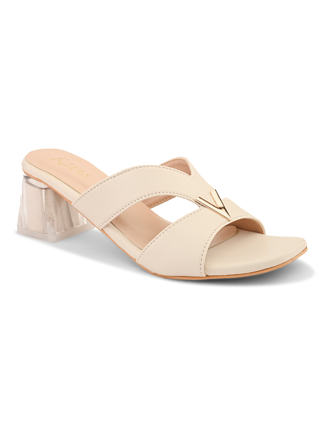 Ravis Partywear Girls V BUCKLE Transparent Heel