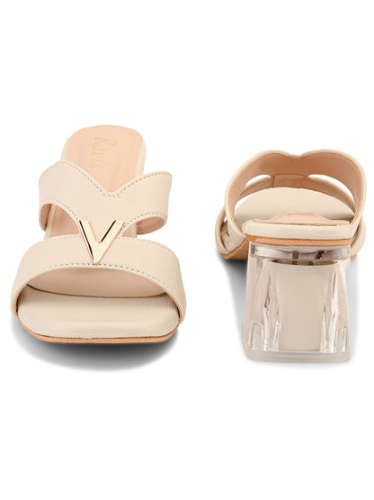 Ravis Partywear Girls V BUCKLE Transparent Heel