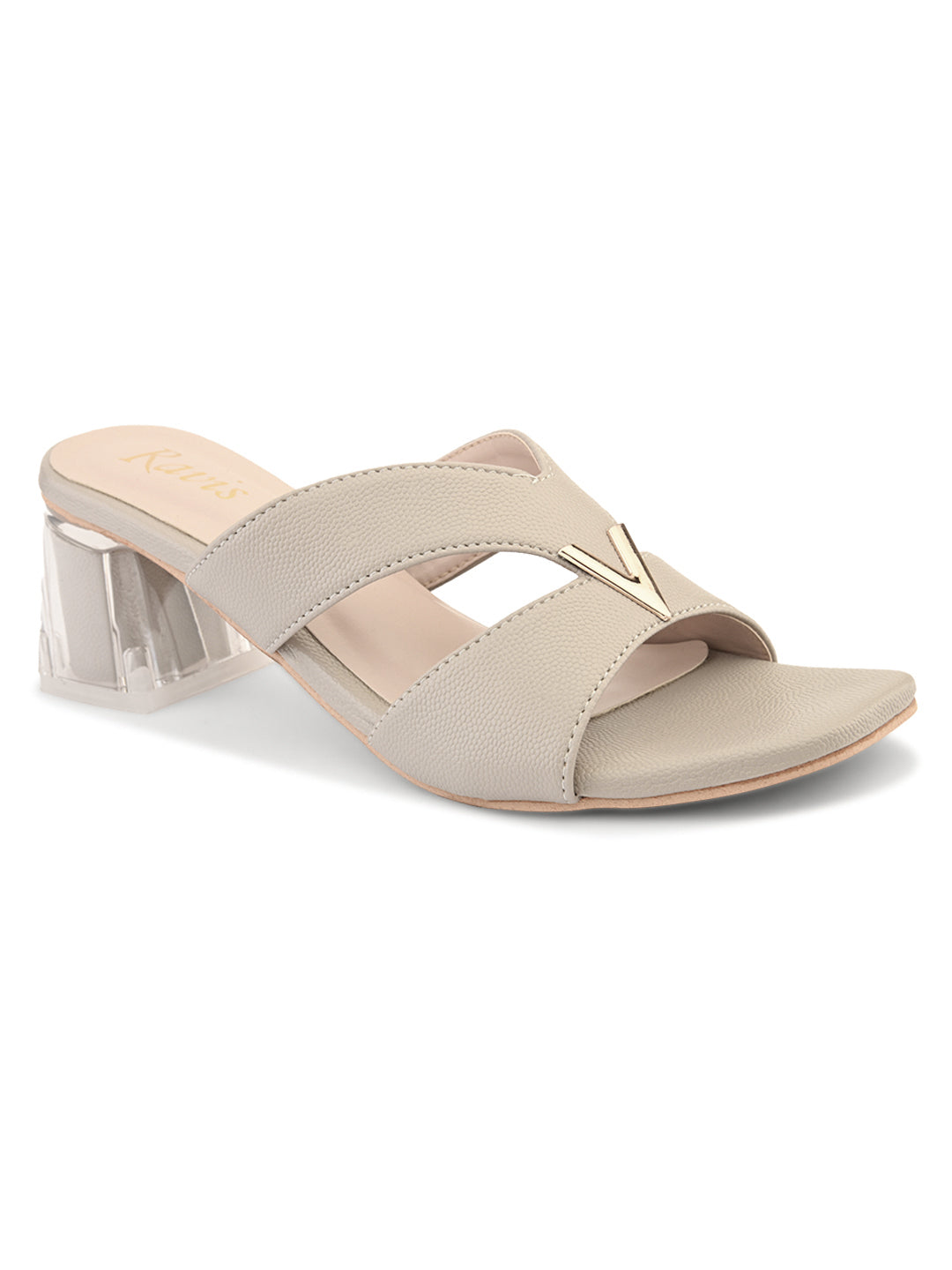 Ravis Partywear Girls V BUCKLE Transparent Heel