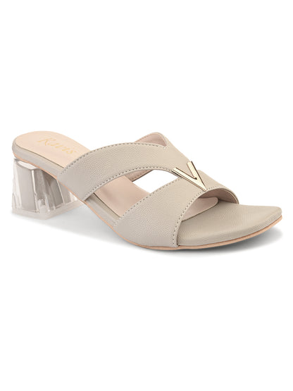 Ravis Partywear Girls V BUCKLE Transparent Heel