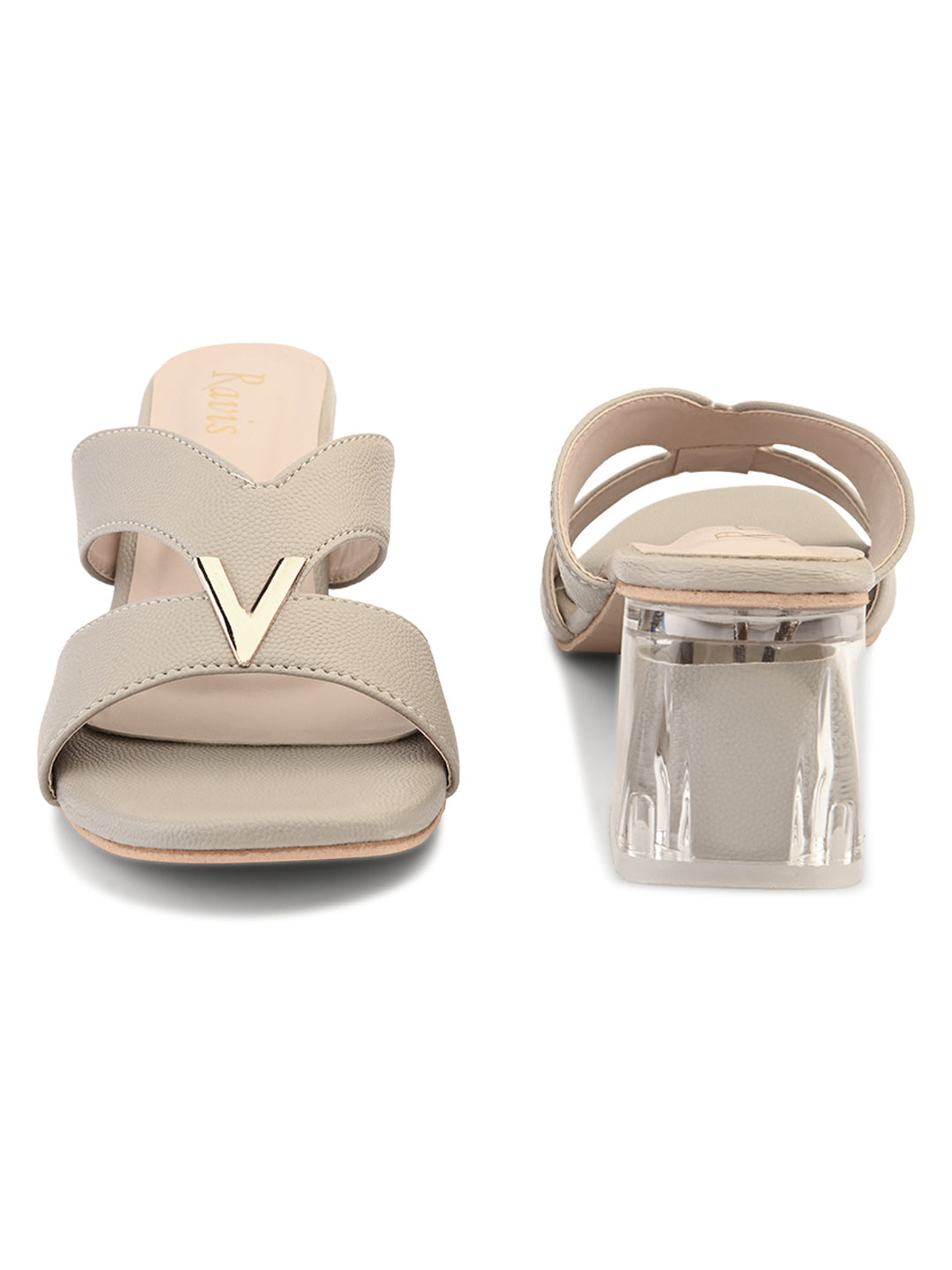 Ravis Partywear Girls V BUCKLE Transparent Heel
