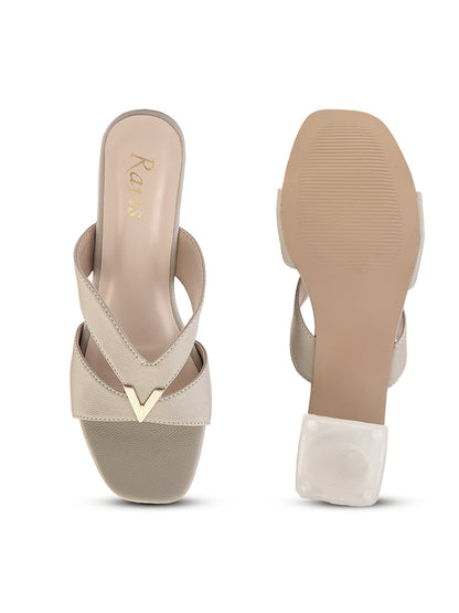 Ravis Partywear Girls V BUCKLE Transparent Heel