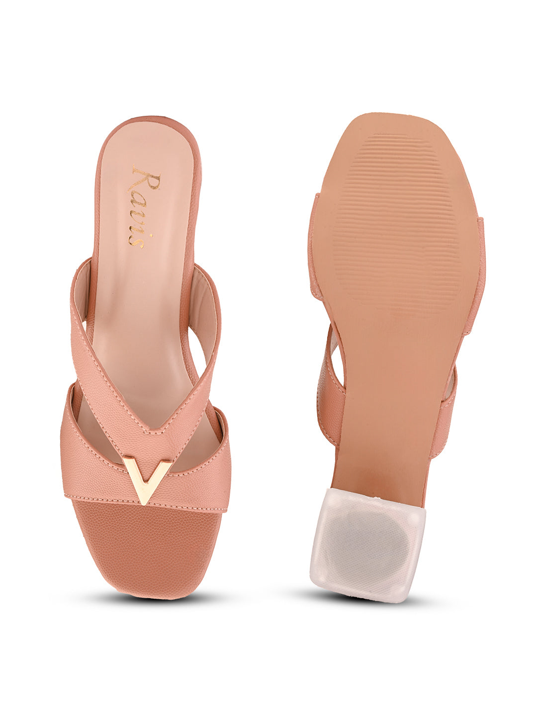 Ravis Partywear Girls V BUCKLE Transparent Heel