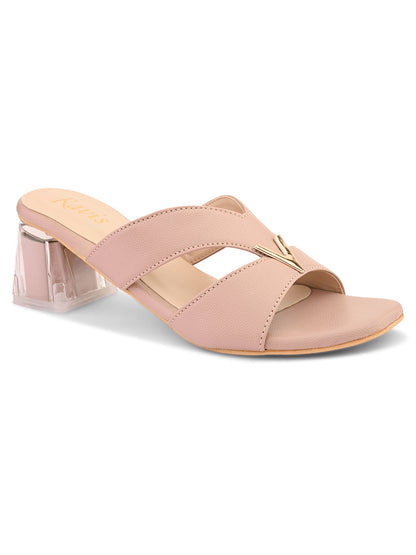 Ravis Partywear Girls V BUCKLE Transparent Heel