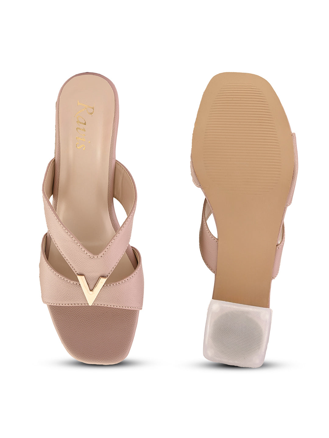 Ravis Partywear Girls V BUCKLE Transparent Heel