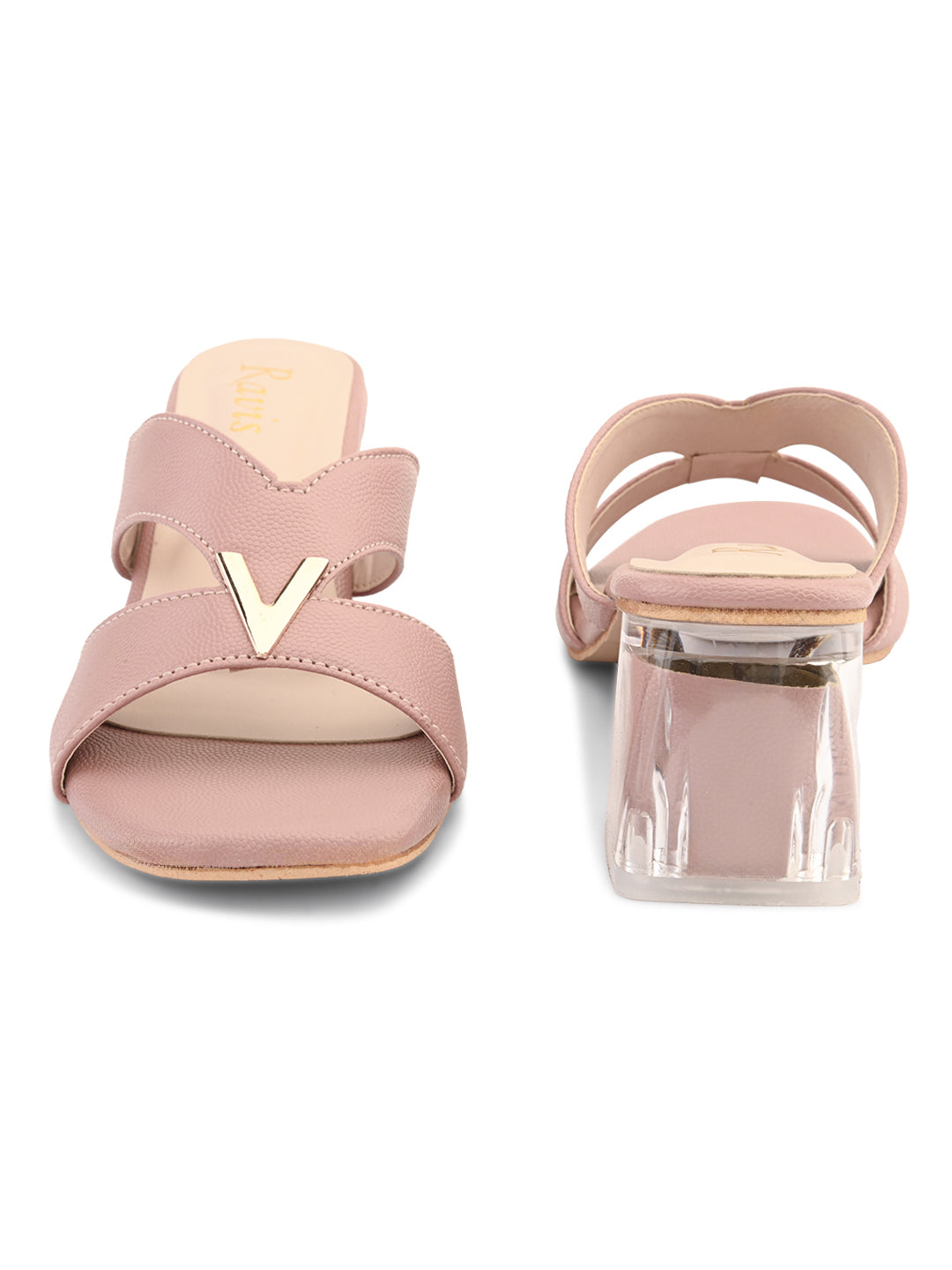 Ravis Partywear Girls V BUCKLE Transparent Heel