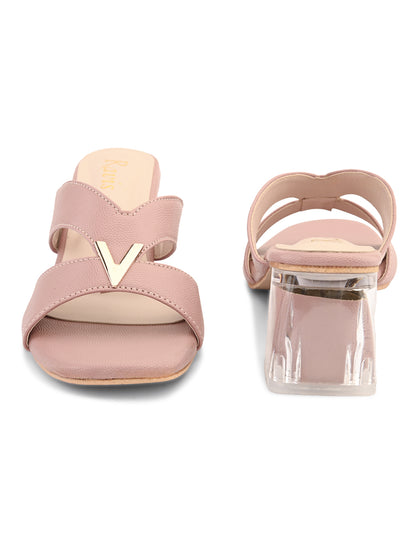 Ravis Partywear Girls V BUCKLE Transparent Heel