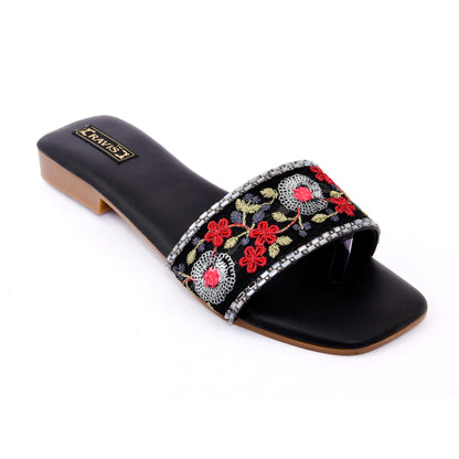 RAVIS Floral Embroidered Ethnic Flats