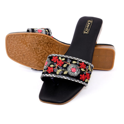 RAVIS Floral Embroidered Ethnic Flats