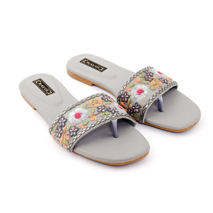 RAVIS Floral Embroidered Ethnic Flats
