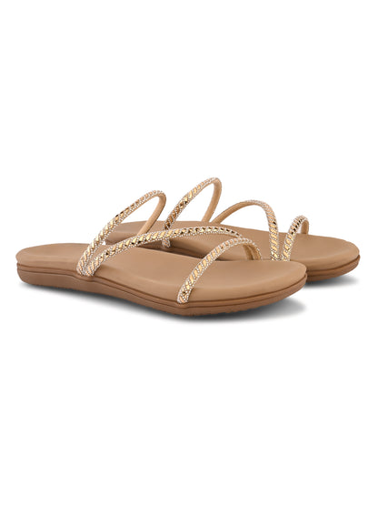 Beige Ravis Z Strap Slipper for Women Detail Shot Ravis Footwear