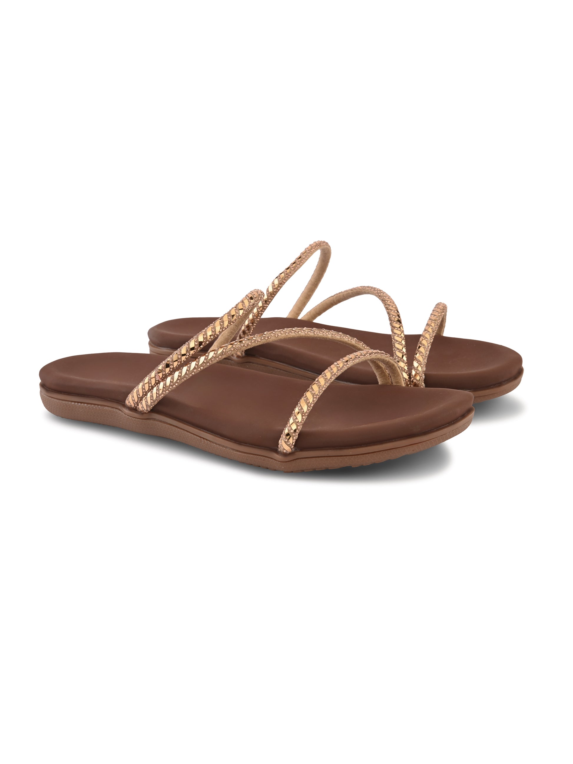 Brown Ravis Z Strap Slipper for Women Side View Ravis Footwear