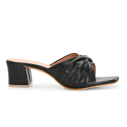 Ravis Twist Front Block Heels – Stylish Daily & Office Wear Slip-On Sandals