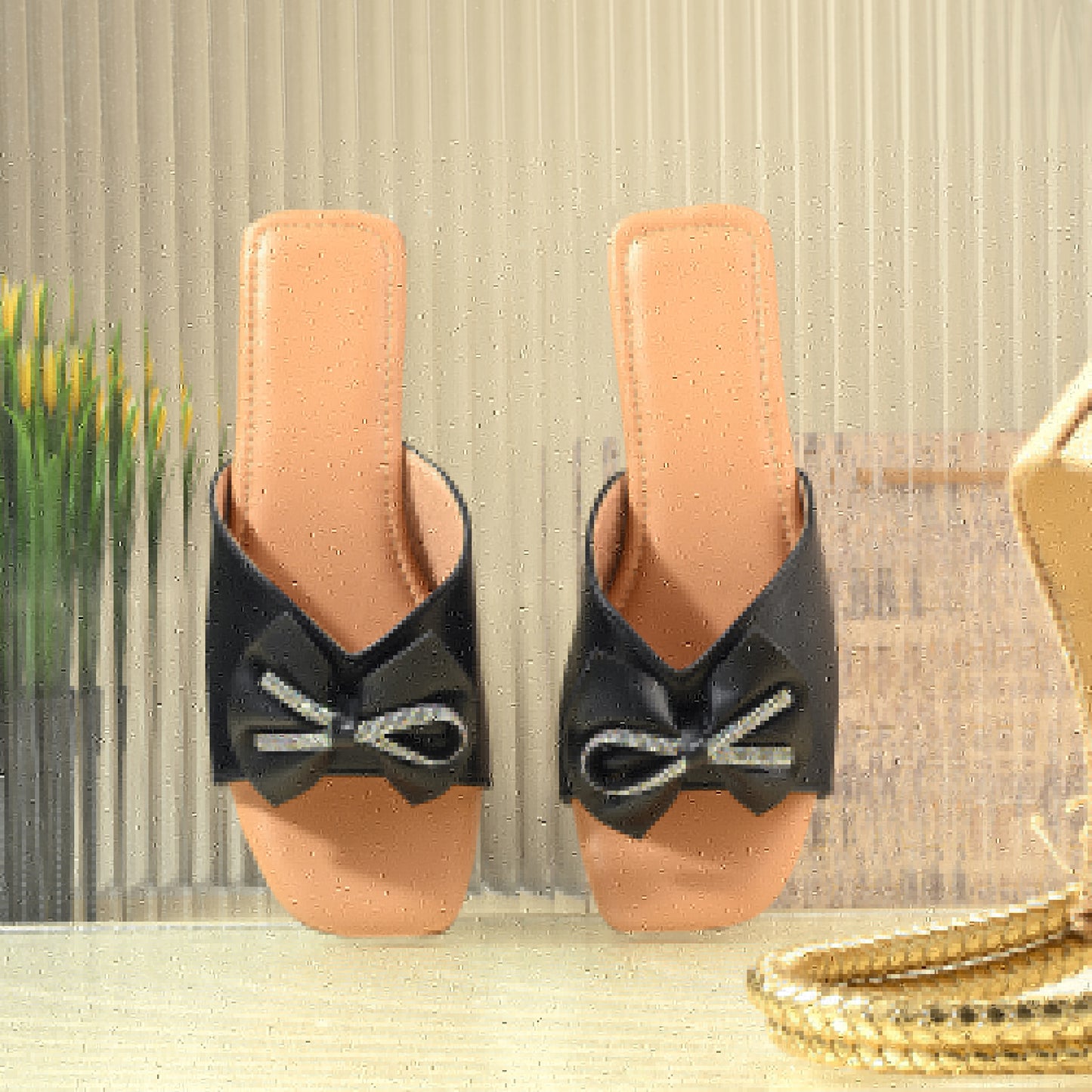 RAVIS Glam Bow Slip-On Flats